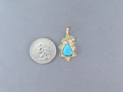 Blue Gem Turquoise 14kt Gold Pendant