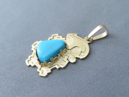 Blue Gem Turquoise 14kt Gold Pendant