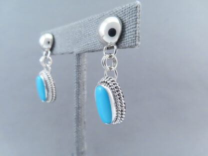 Earrings with Sleeping Beauty Turquoise by Artie Yellowhorse