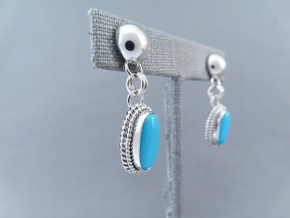 Earrings with Sleeping Beauty Turquoise by Artie Yellowhorse