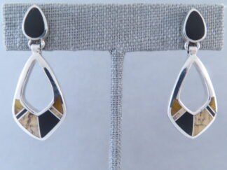 Buy Native American Jewelry - Multi-Stone Inlay Earrings (open-drops) by Navajo jeweler, Pete Chee FOR SALE $215-