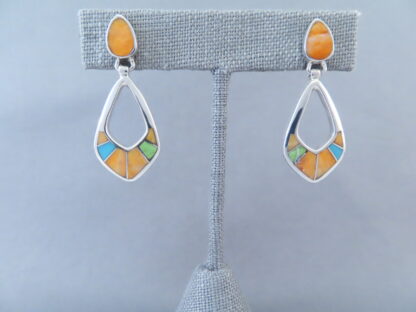 Colorful Multi-Stone Inlay Earrings (‘open-drops’)