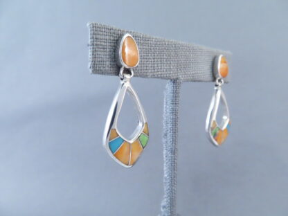 Colorful Multi-Stone Inlay Earrings (‘open-drops’)