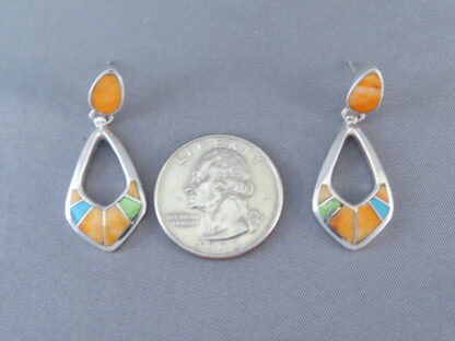 Colorful Multi-Stone Inlay Earrings (‘open-drops’)