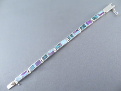 Multi-Stone Inlay Link Bracelet featuring Opal