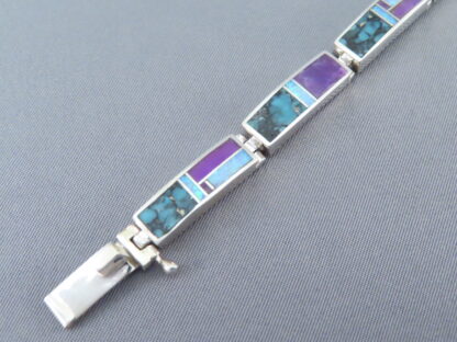 Multi-Stone Inlay Link Bracelet featuring Opal