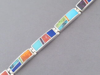 Inlaid Multi-Color Link Bracelet