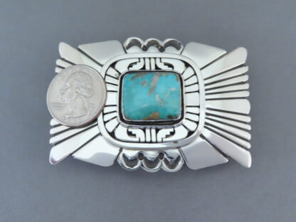 Darling Darlene Turquoise Belt Buckle by Leonard Nez