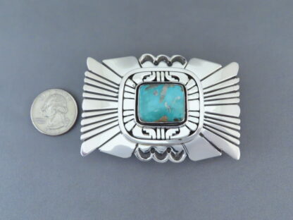 Darling Darlene Turquoise Belt Buckle by Leonard Nez