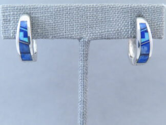 Lapis & Opal Inlay Earrings (Smaller ‘Huggies’)