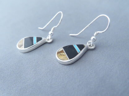 Multi-Stone Inlay Earrings with Turquoise – Teardrops