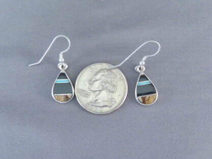 Multi-Stone Inlay Earrings with Turquoise – Teardrops