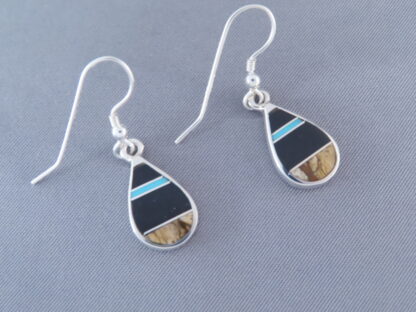 Multi-Stone Inlay Earrings with Turquoise – Teardrops