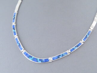 LOVELY Inlay Necklace with Lapis & Opal