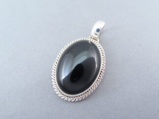 Little Black Onyx & Sterling Silver Pendant