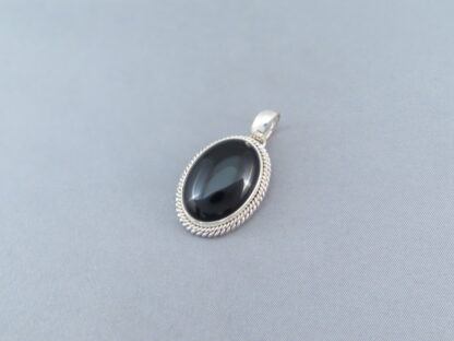 Little Black Onyx & Sterling Silver Pendant