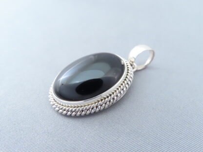 Little Black Onyx & Sterling Silver Pendant