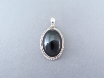 Little Black Onyx & Sterling Silver Pendant