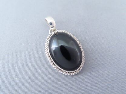 Little Black Onyx & Sterling Silver Pendant