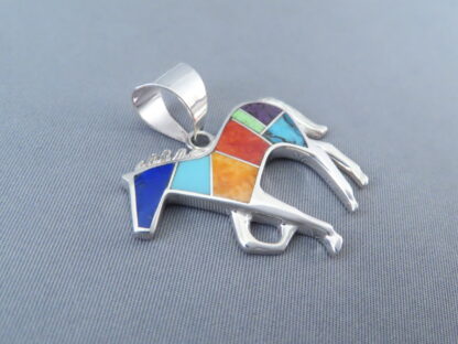 Inlaid Multi-Color Horse Pendant