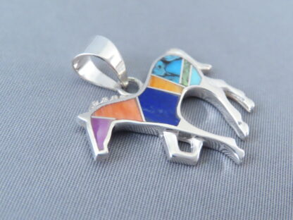 Inlaid Multi-Color Horse Pendant (Medium-Size)