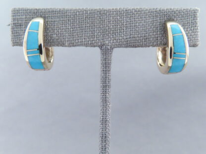 14kt Gold Turquoise Inlay Earrings