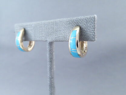 14kt Gold Turquoise Inlay Earrings