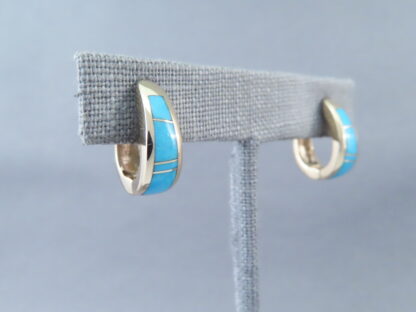 14kt Gold Turquoise Inlay Earrings