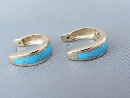 14kt Gold Turquoise Inlay Earrings