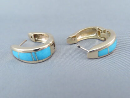 14kt Gold Turquoise Inlay Earrings