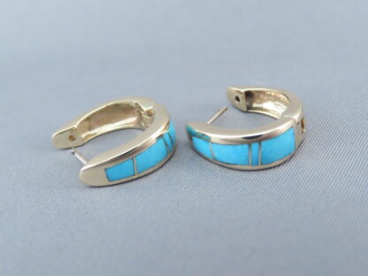 14kt Gold Turquoise Inlay Earrings