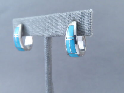 Turquoise Inlay Earrings (Huggies)