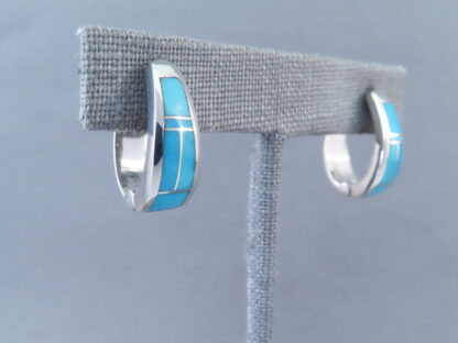 Turquoise Inlay Earrings (Huggies)