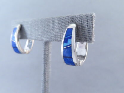 Lapis & Opal Inlay Earrings (‘Huggies’)