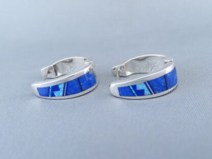 Lapis & Opal Inlay Earrings (‘Huggies’)