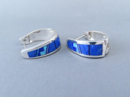 Lapis & Opal Inlay Earrings (‘Huggies’)