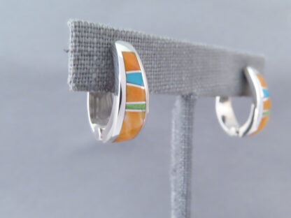 Colorful Multi-Stone Inlay Earrings (Huggies)