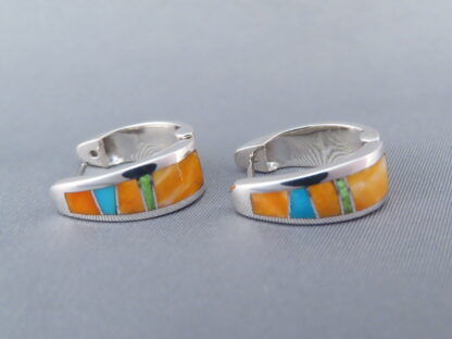 Colorful Multi-Stone Inlay Earrings (Huggies)