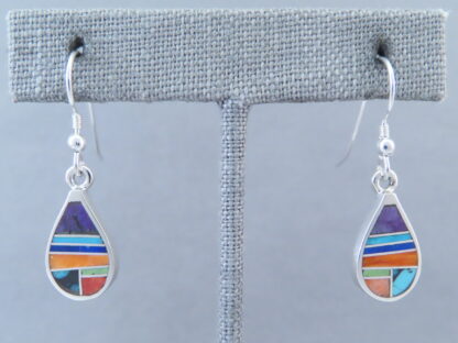 Inlaid Multi-Color ‘Teardrop’ Earrings