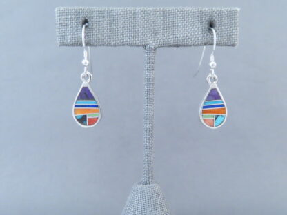 Inlaid Multi-Color ‘Teardrop’ Earrings