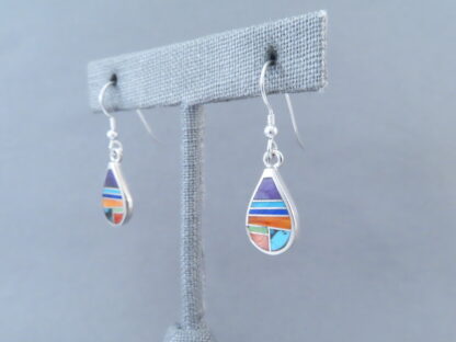 Inlaid Multi-Color ‘Teardrop’ Earrings