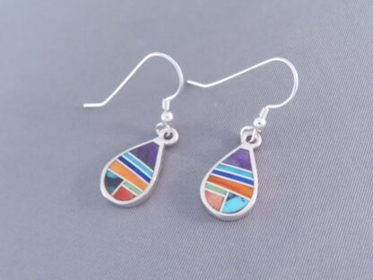 Inlaid Multi-Color ‘Teardrop’ Earrings