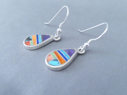 Inlaid Multi-Color ‘Teardrop’ Earrings