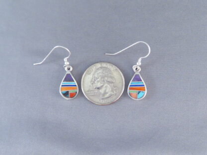 Inlaid Multi-Color ‘Teardrop’ Earrings