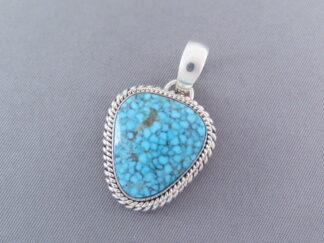 Smaller Kingman Turquoise Pendant by Native American Navajo Indian Jewelry Artist, Artie Yellowhorse FOR SALE $285-