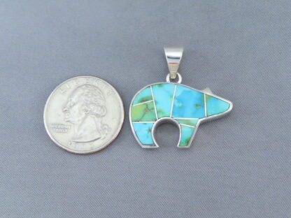 Bear Pendant with Sonoran Gold Turquoise Inlay