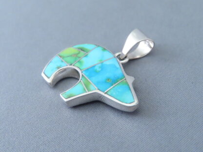 Bear Pendant with Sonoran Gold Turquoise Inlay