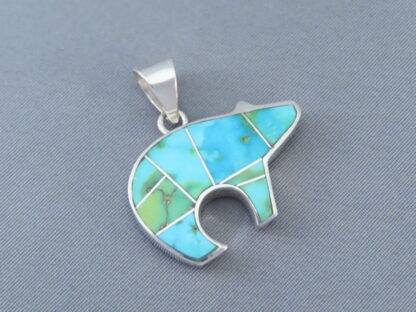 Bear Pendant with Sonoran Gold Turquoise Inlay