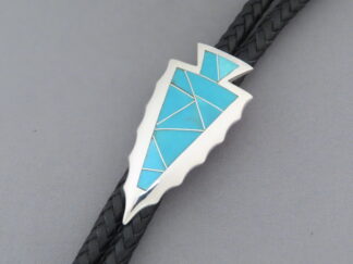 Turquoise Inlay ‘Arrowhead’ Bolo Tie