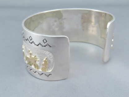 Gold & Silver ‘Storyteller’ Bracelet by Dina Huntinghorse (Large)